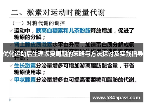 优化运动后生理恢复周期的策略与方法探讨及实践指导